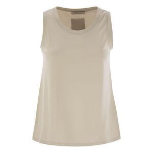 S MAX MARA Sleeveless Crew Neck Top Women Beige T-Shirts & Tops